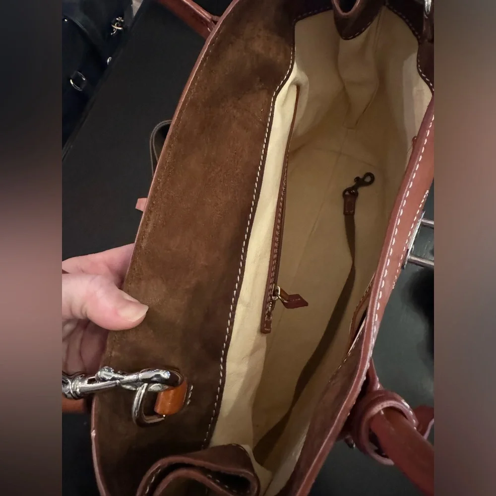 Dooney & Bourke Cognac Brown Leather Satchel
